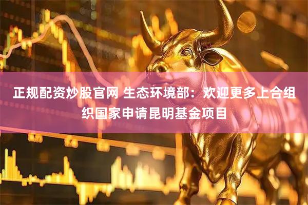 正规配资炒股官网 生态环境部：欢迎更多上合组织国家申请昆明基金项目